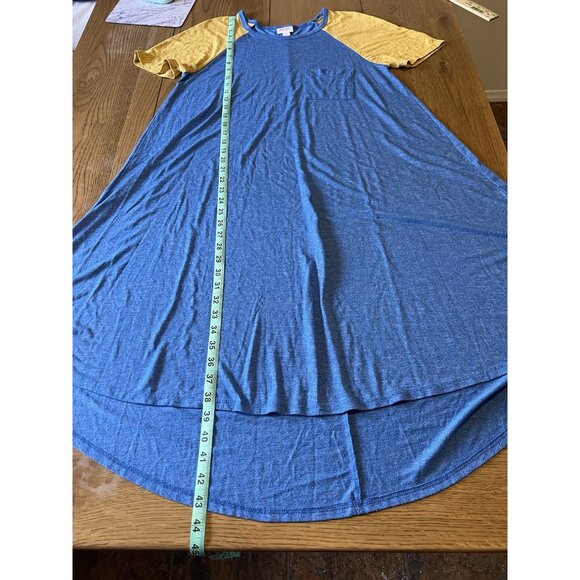 LulaRoe T Shirt Maxi Dress Hi Low Multicolor Size Medium Preppy Loungewear Beach - Picture 6 of 10